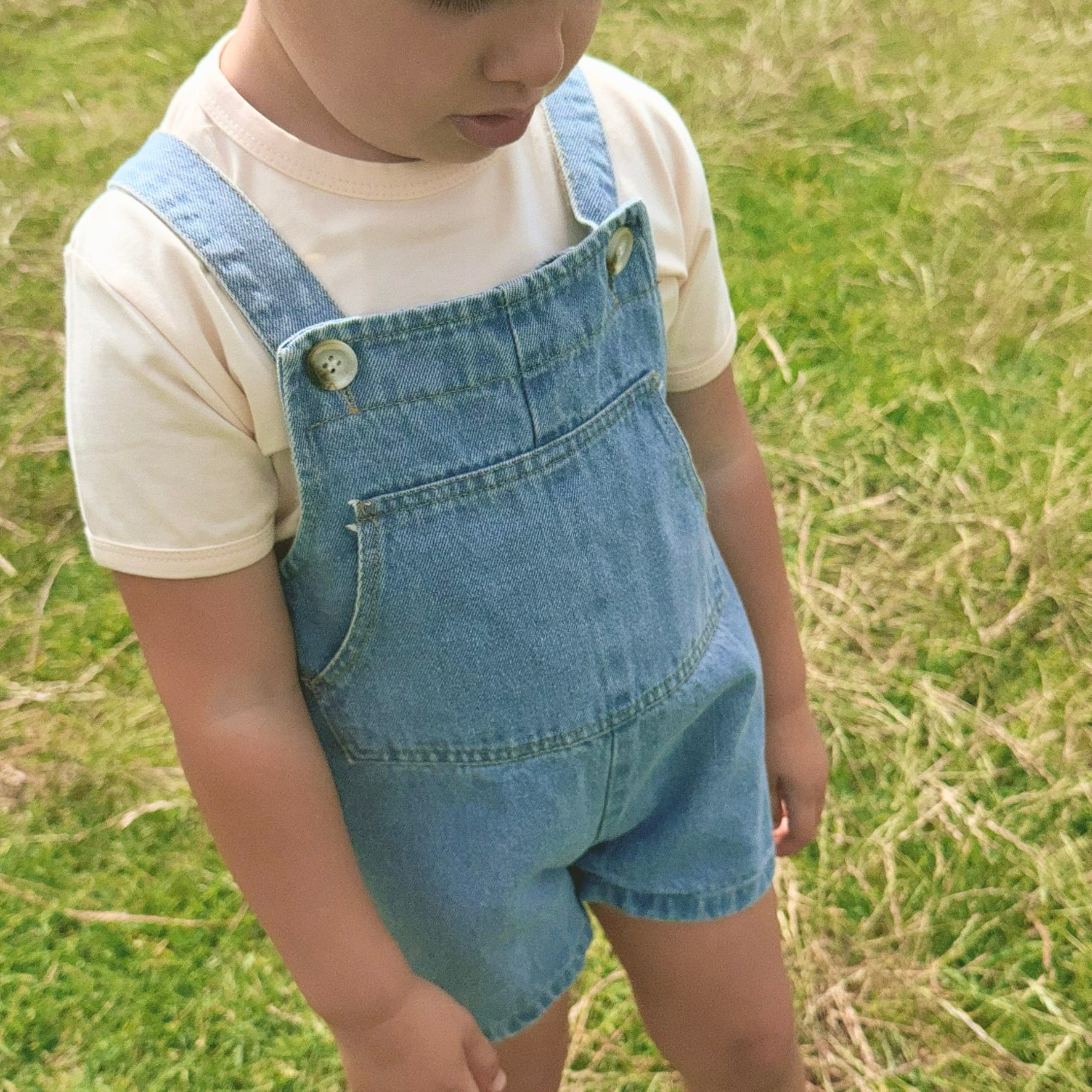 Unisex Essential Basic Denim Shorts Overalls