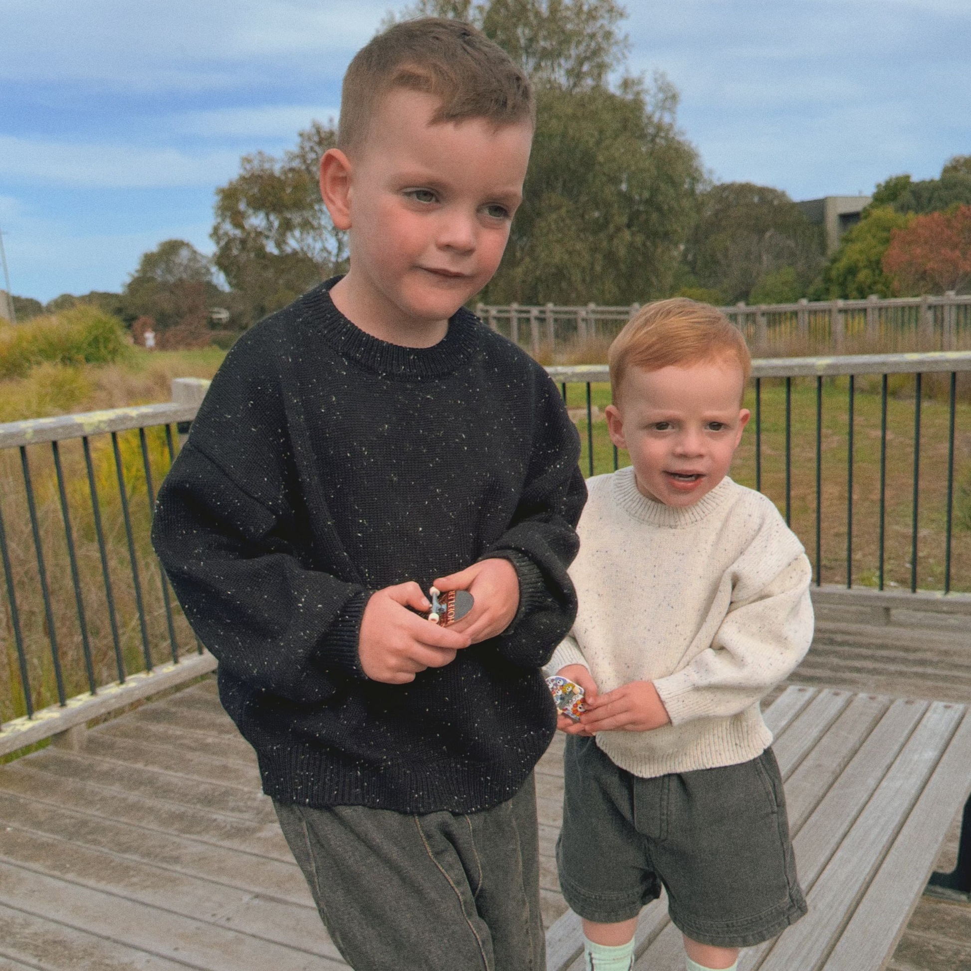 Girls And Boys Marble Knit Sweater