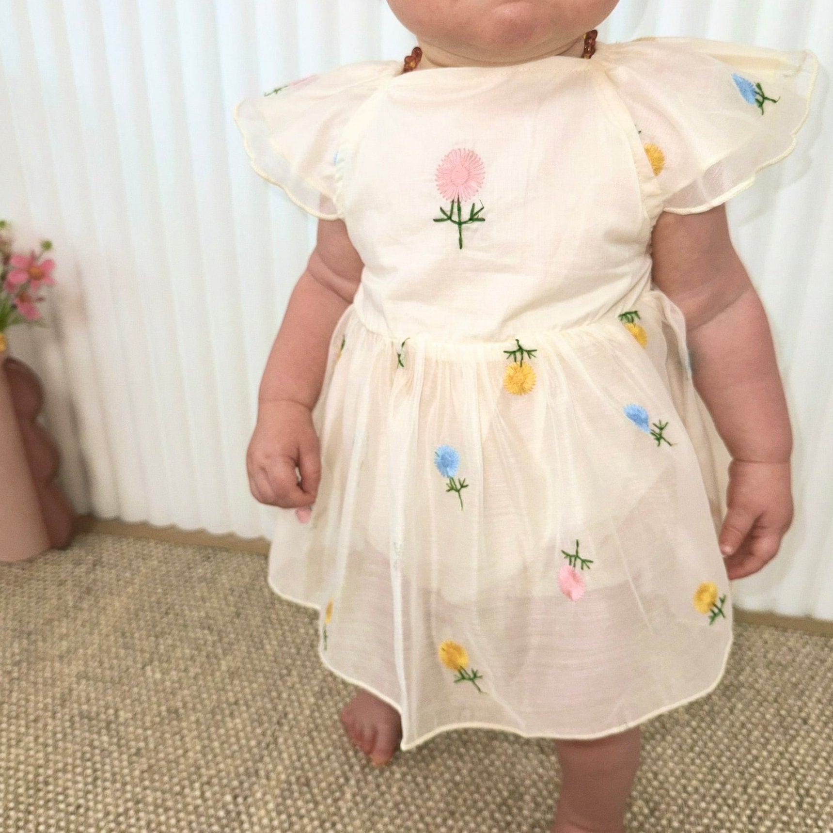 Delicate Floral Romper & Headband Set for Baby Girls