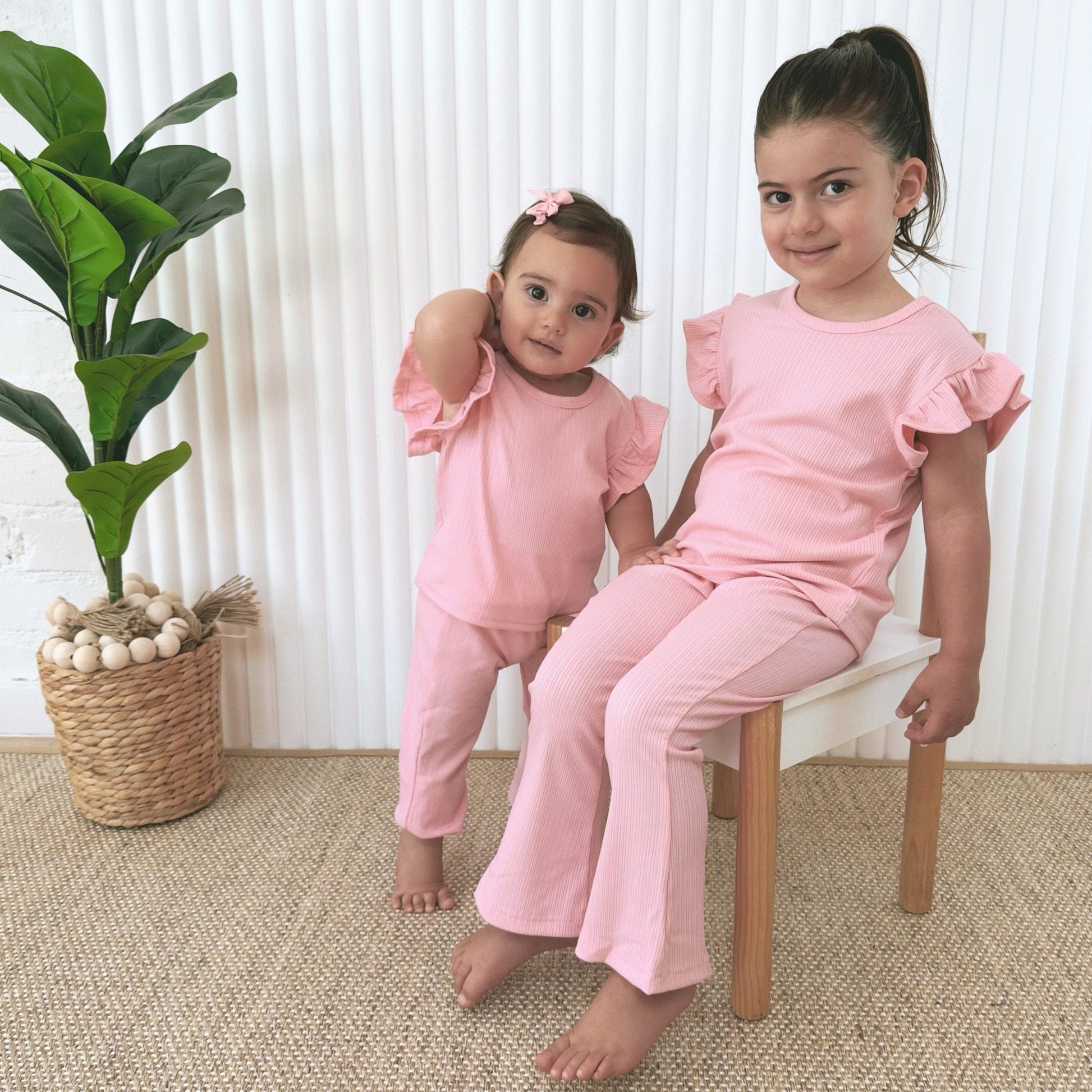 Girls Matching Tee and Flares Set