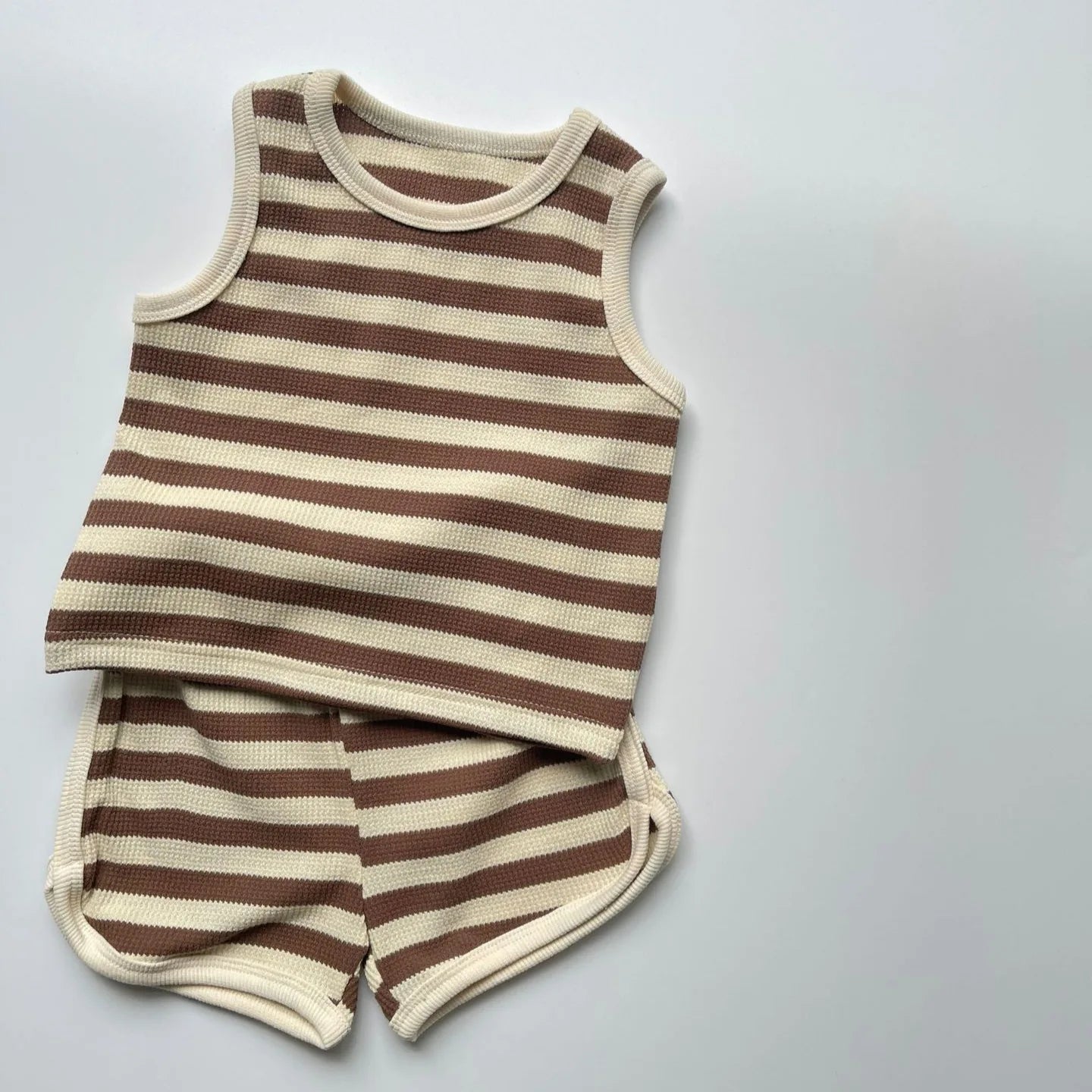 Unisex Summer 2-Piece Striped Singlet and Short Set